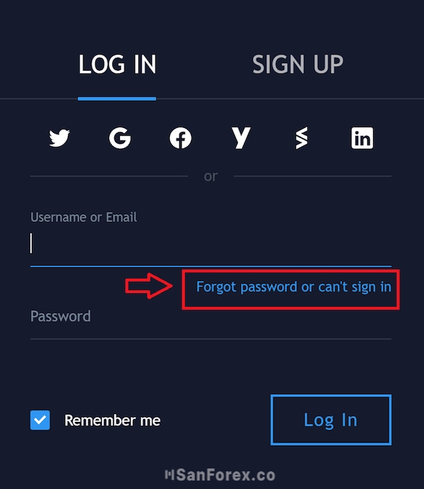 Cách khôi phục quyền truy cập khi quên mật khẩu tài khoản Tradingview